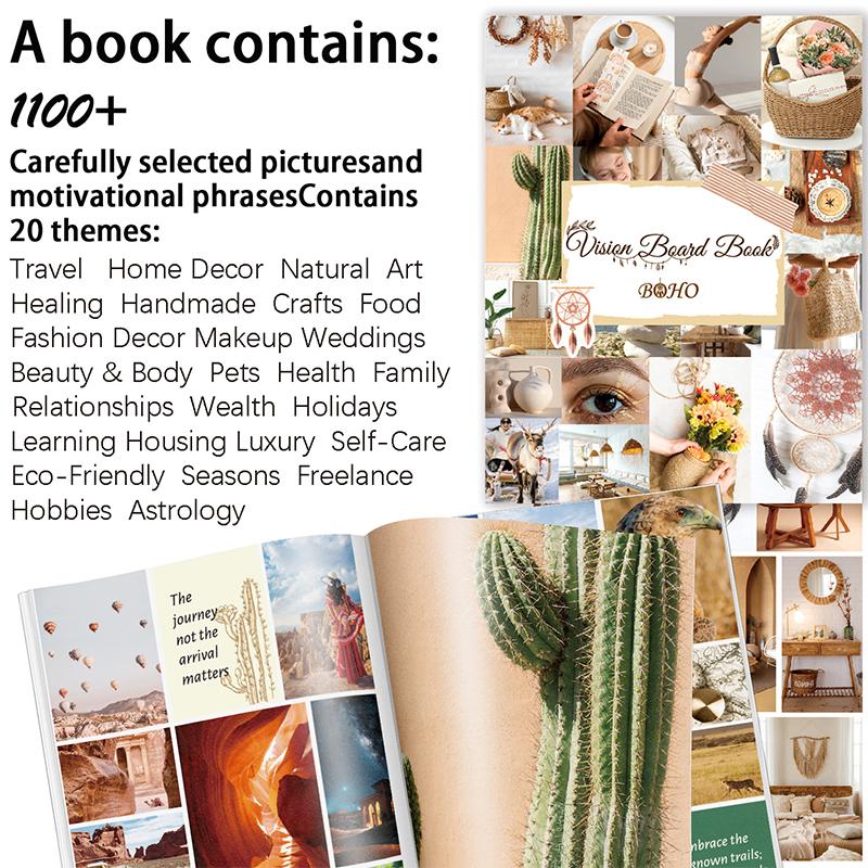 6 Sheet Sticks Vision Board Book, Vision Board Supplies For Women, Vision Board Clip Art Book, Vision Board Pictures And Quotes