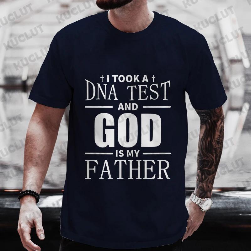 Religious Christian Tshirt For Unisex Took A Dna Test And God Is My Father Print Unisexs Tshirts Christian Cross Jesus Tee Clothes