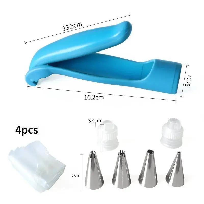 New Silicone Piping Bags and Tips Set Cake DIY Decorating Kit with Stainless Steel Nozzle Reusable Silicone Pastry Baking Tool