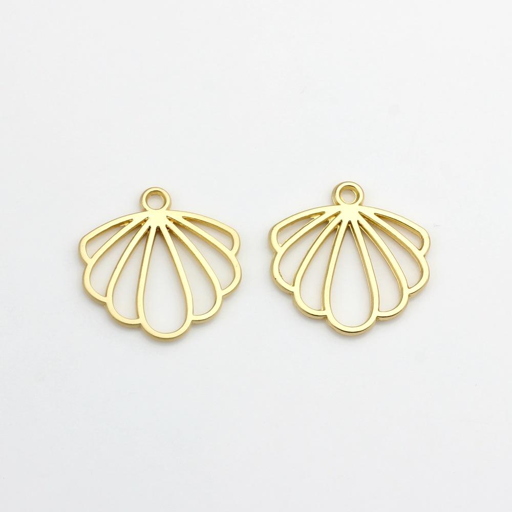 5Pcs Zinc Alloy Scallop Charms Hollow Out DIY Jewelry Earring Making Accessories Scallop Pendant