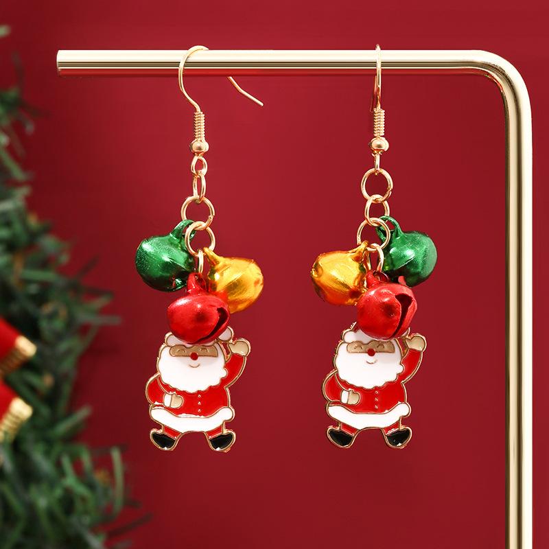 European & American Christmas Tree Bell Stud Earrings - Creative Fashion Style