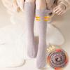New Soft Coral Fleece Women Stockings Winter Solid Color Warm Thigh High Stockings Home Keep Warm Over Knee High Long Socks