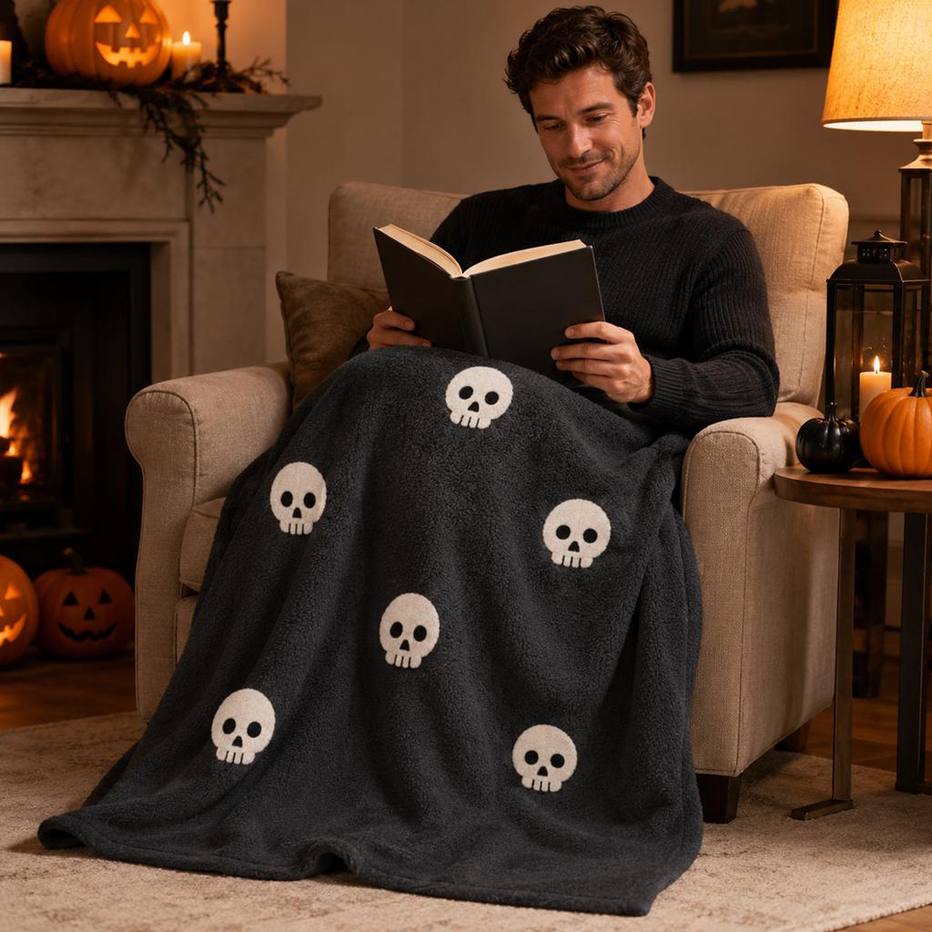 Halloween-Decke Weicher Plüsch Gemütliche Überwurfdecke für Sofa Schlafzimmer Feiertagsdekoration für Erwachsene Kinder