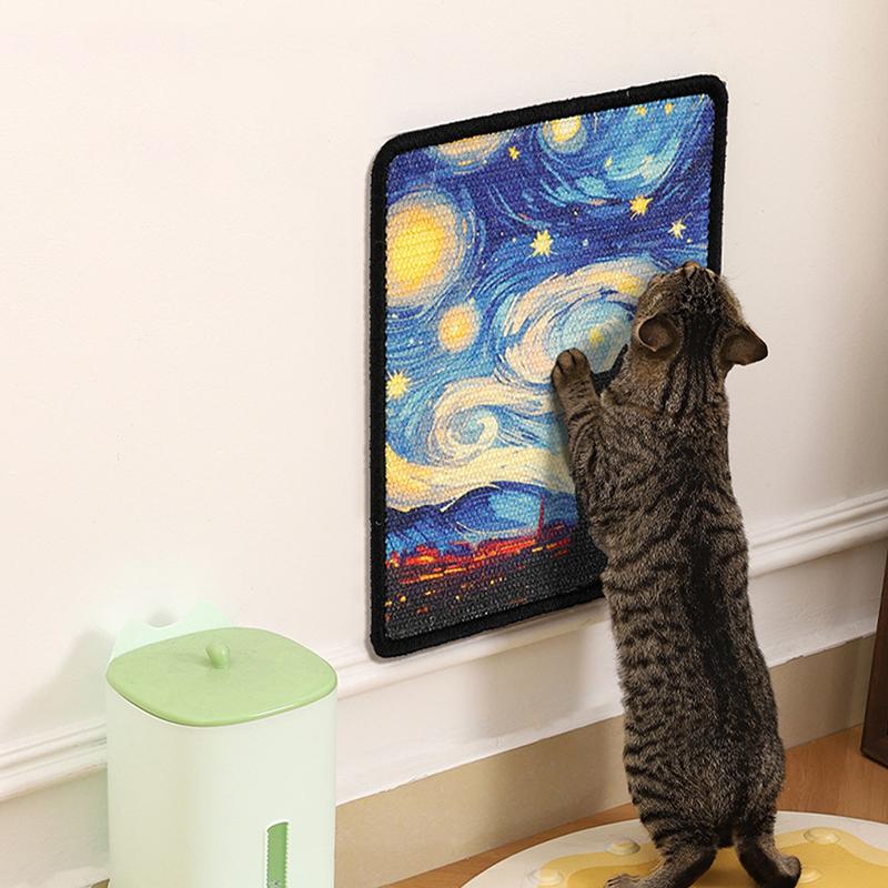 Tiragraffi da Parete Resistente Bordi Cuciti Tessuto Morbido Per Spazio Gioco Artigliamento Interno Design Salvaspazio Per Gatto