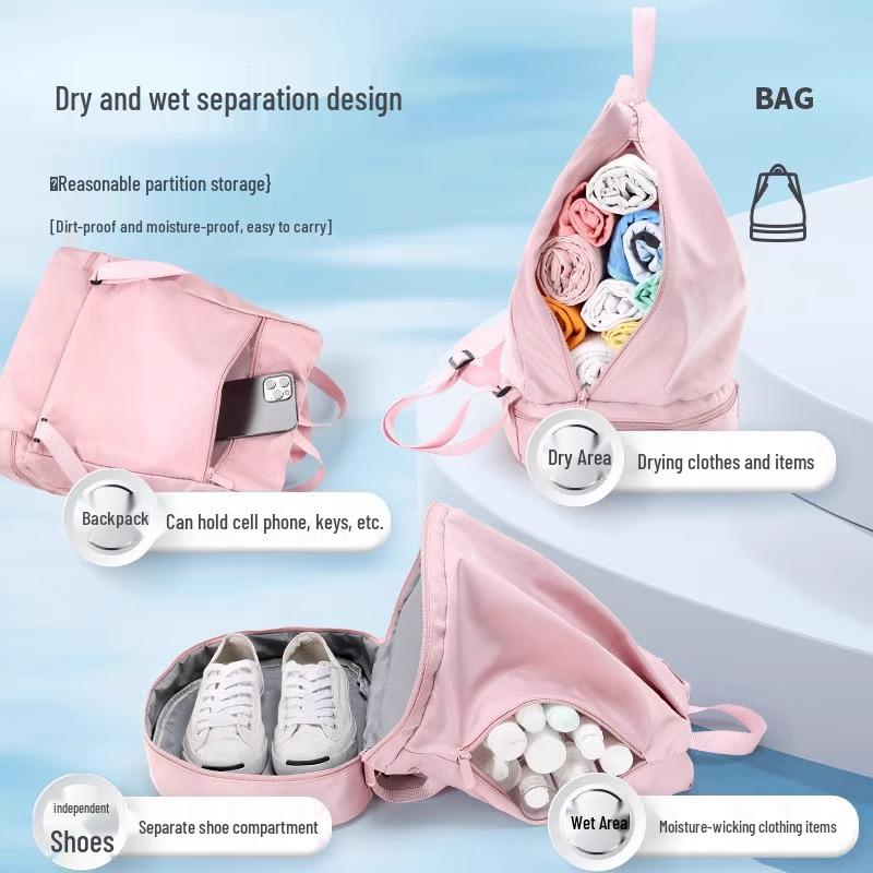 Unisex sportovní batoh pro mokré/suché použití na plavání, jógu a cestování