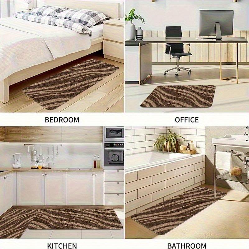 1PC Rainbow Gradient Roses Kitchen Rug Non-Slip Door Mat Pop Design Bathroom Rug Bath Mat Carpet for Home Sink Laundry Decor