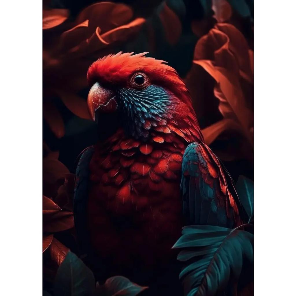 Lion Flamingo Panda Monkey In Flower Jungle Art Posters Wild Animal Art Canvas Painting Print Wall Art Picture Home Decor Mural