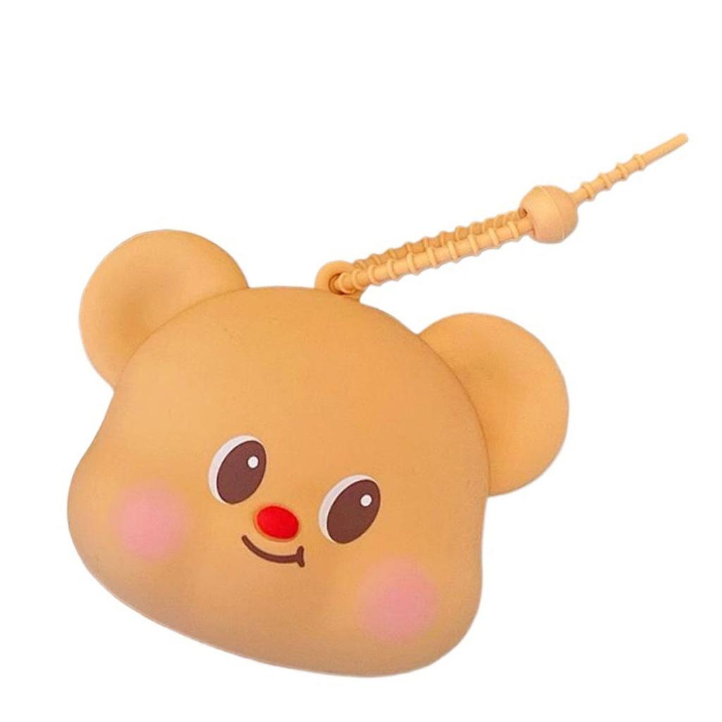 Cartoon Bear Keychain Silicone Storage Solution For Pocket Change Jewelry Daily Bag