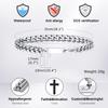 Vnox Unisex Cuban Chain Bracelets for Men Women, Religion Charm Cross Bracelet,Never Fade Wheat Figaro Rope Link Chain Wristband