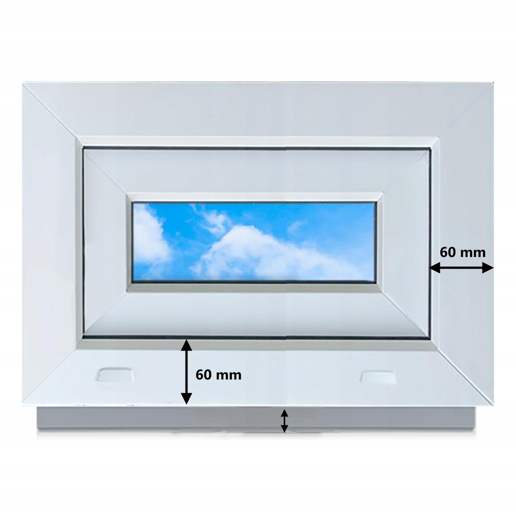 Finestra PVC Antracite 60X40 Destra, Nuova 600X400 Mm Vasistas-Apertura a Ribalta Bi-Vetro