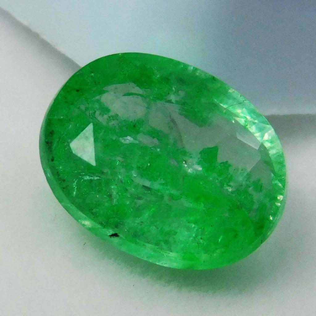 7 Carat Natural CERTIFIED Emerald Oval Cut Green Colombian Loose Gemstone A-3402