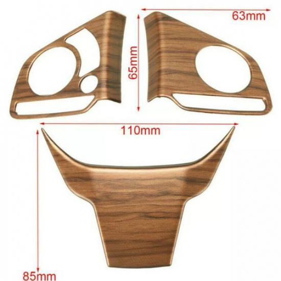 Peach Wood Grain 3X Steering Wheel Decor Cover Trim For Honda CR-V CRV 2017-