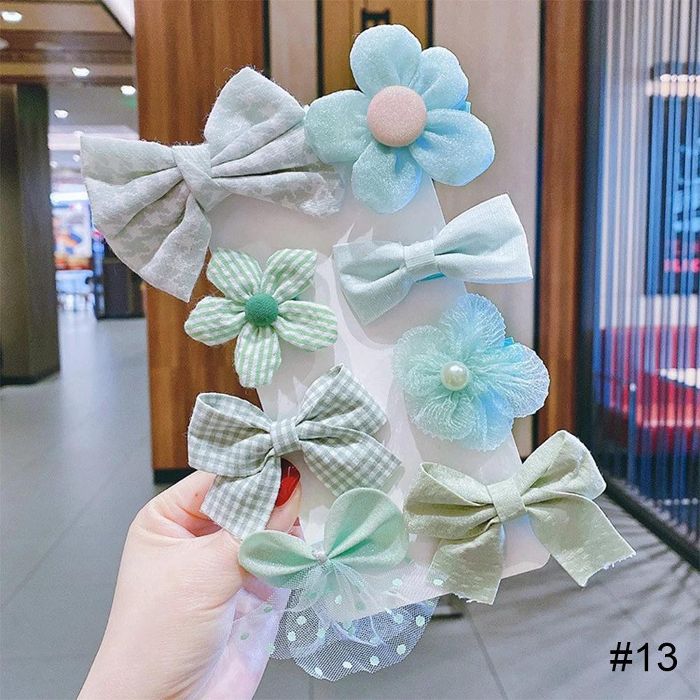 8Pcs/Set Sweet Big Bow Flower Elastic Hairbands Children Girls Hair Ties Fashion Headbands Hair Accessories Rubber Band For Kid