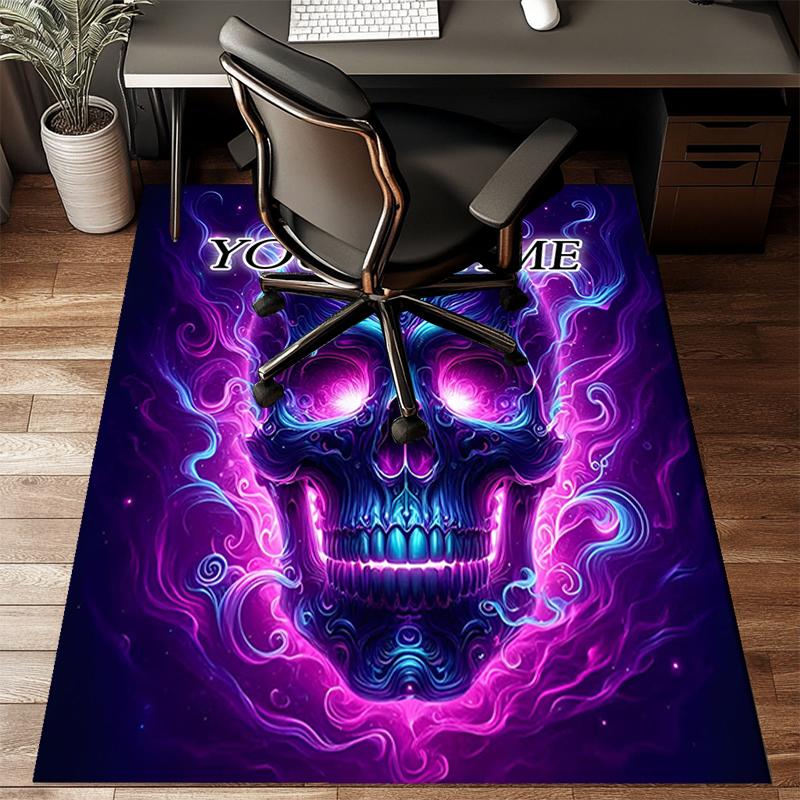 1PC Custom Name Electric Skull Artwork Theme Floor Mat Ideal for Living Room, Game Rooms, Office, Bedroom,Floor Mat Playful Design167