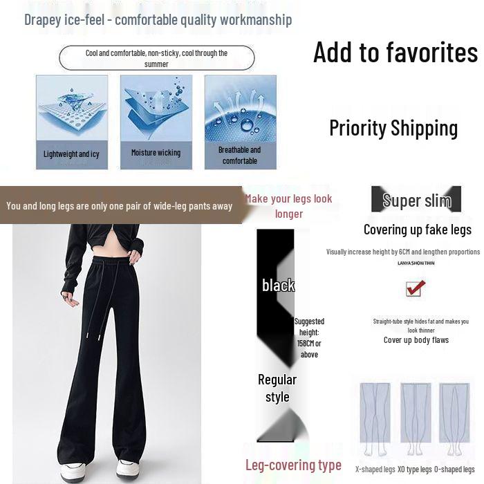 

White-Grey High-Waisted Micro-Flare Yoga Pants for Women - Spring & Autumn 2026 Collection, Casual Sweatpants for Small Stature S (80-95 jin High-waisted)