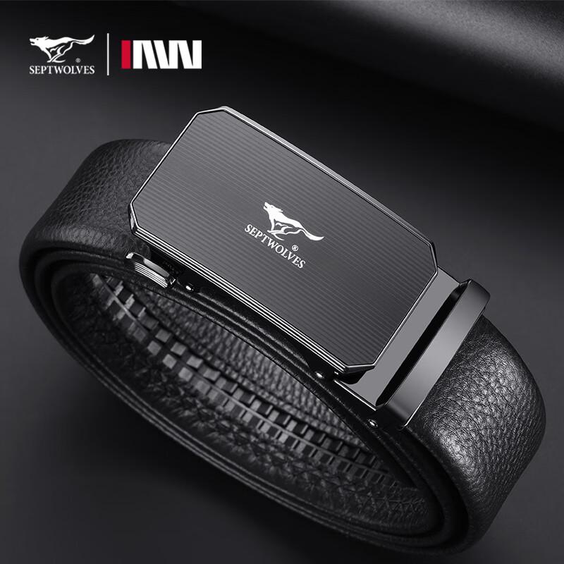 Qipilong Men s Cowhide Automatic Buckle Belt 110cm