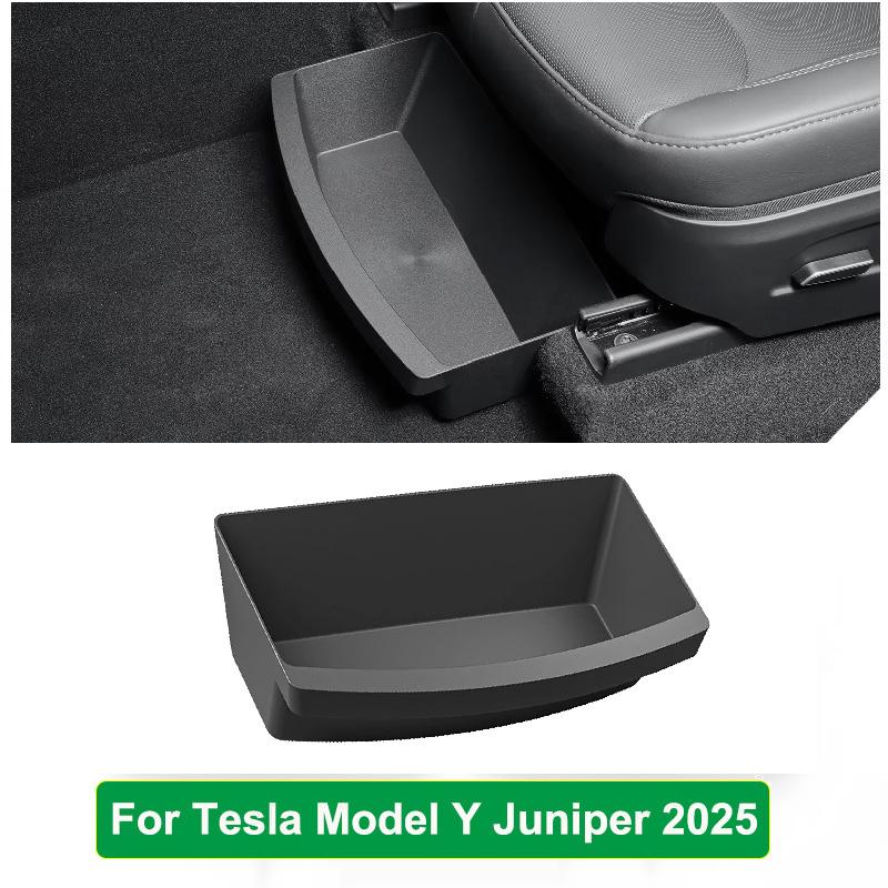For Tesla New Model Y Juniper Launch 2025 2026 Under Seat Storage Box Case Car Seat Organizer Underseat Drawer Tray Accessories