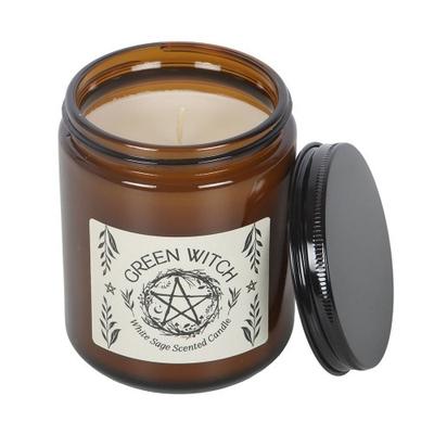 Green Witch White Sage Glass Scented Candle