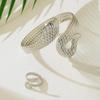 Trendy European and American Snake Shape Open Bangle Ring for Women