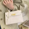 Korean version of fashionable niche stone pattern bag 2025 autumn new texture handbag retro fashion messenger bag bag