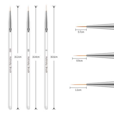 3Pcs Nail art Zeichnung Striping Liner Stift Pinsel Diy Malerei Linien Set Maniküre