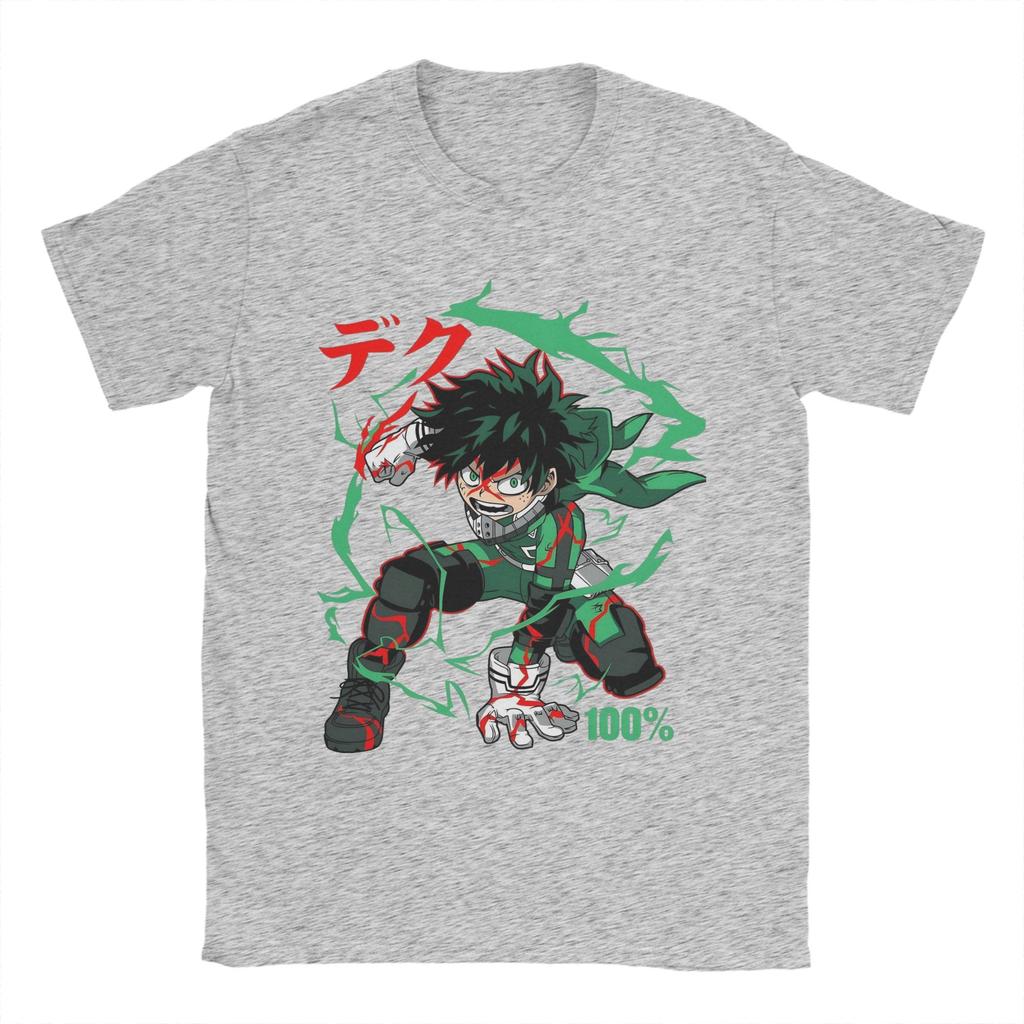 Crazy My Hero Academia Midoriya Izuku TShirts Men O Neck Pure Cotton T Shirt  Short Sleeve Tee Shirt Plus Size Clothes