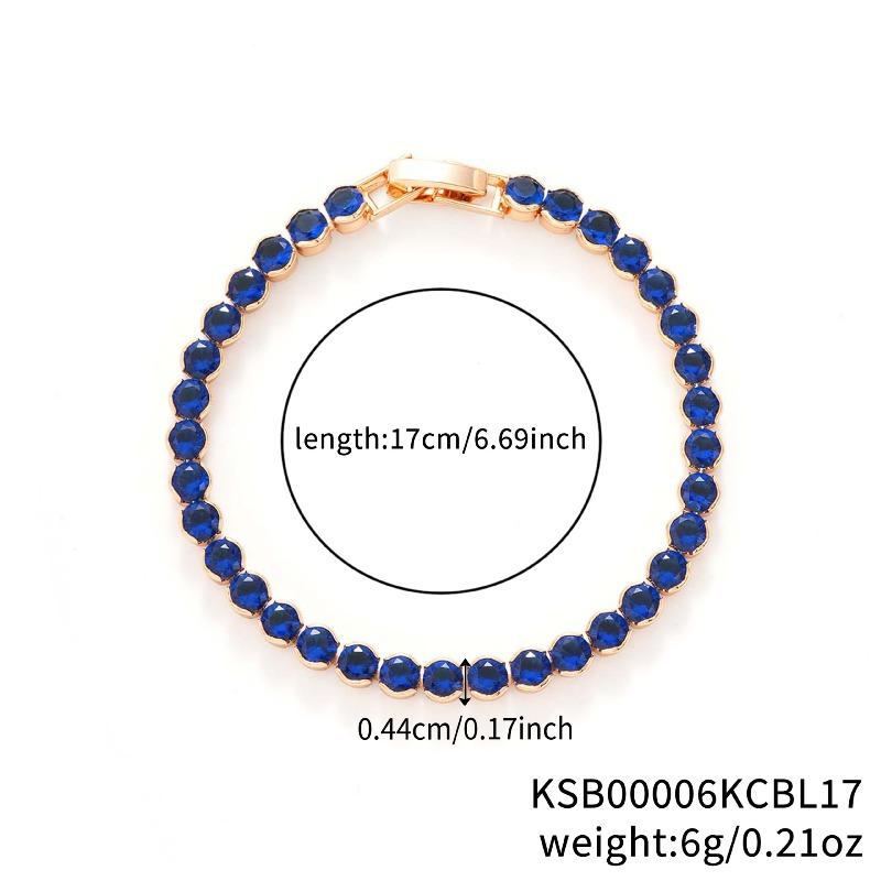 Mary Kashi Fashion Jewelry - Multi-sku Crystal Bracelet, Electroplated Aaa Cubic Zirconia Bracelet, Diamond-accented 4mm