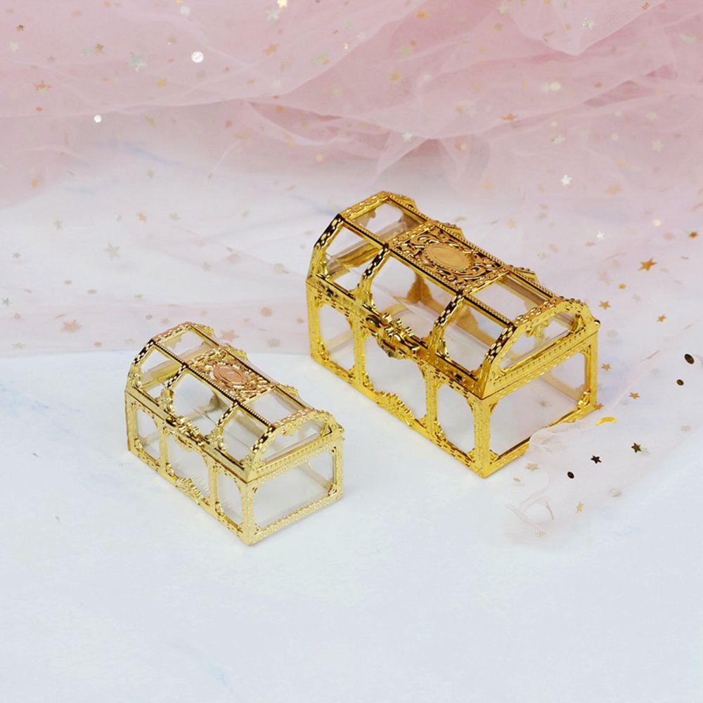Plastic Transparent Souvenir Trinket Organizer Candy Box Pirate Treasure Chest Jewelry Storage
