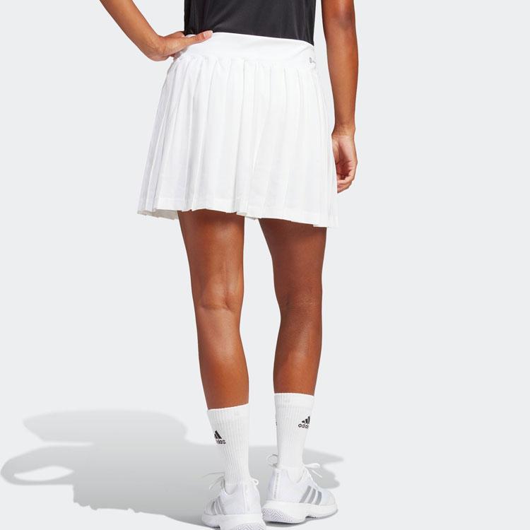 adidas Solid Color Tennis A-Line Mini Skirt Breathable Sports Bottoms Women White HZ4306