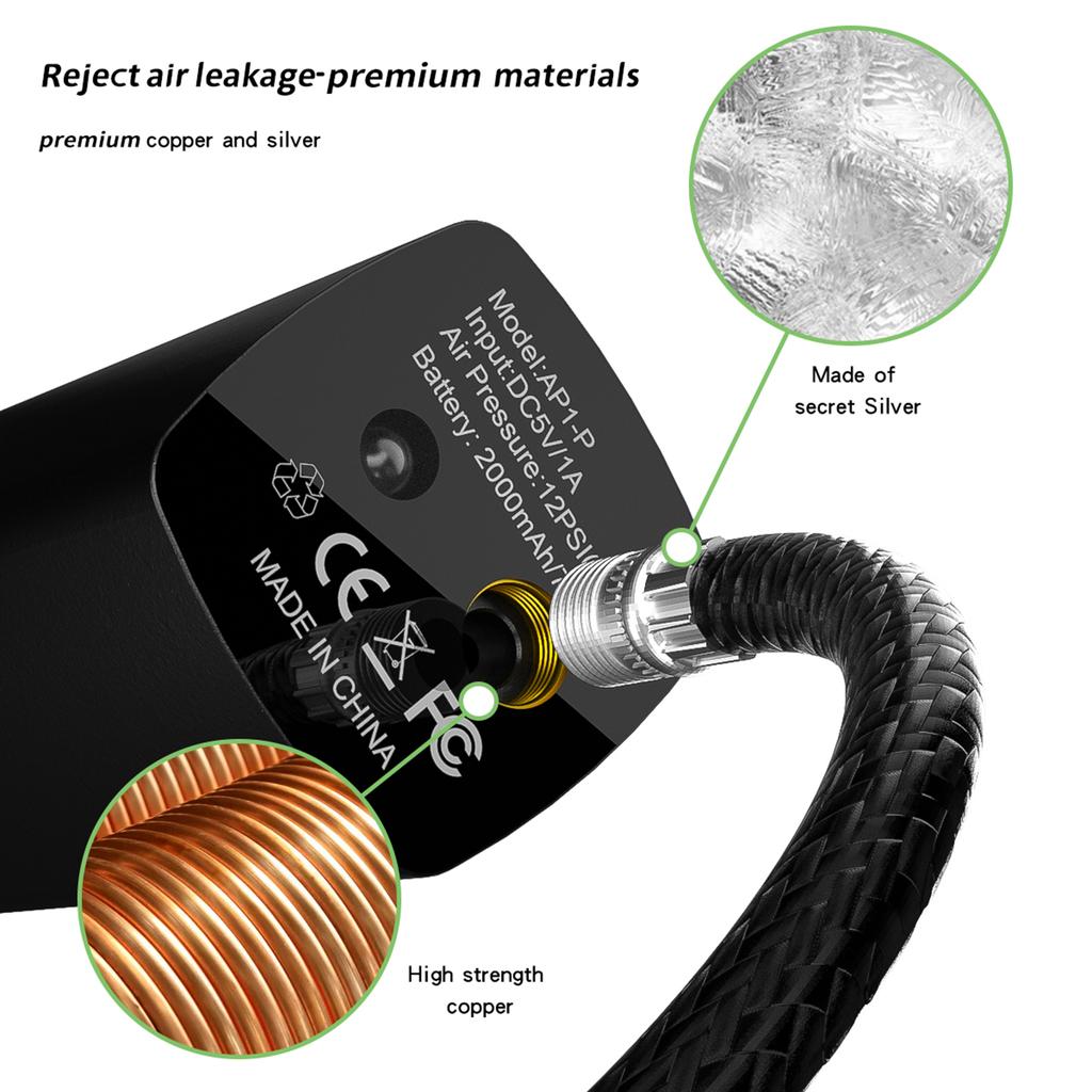 Elektryczna pompka do piłek, przenośna, akumulatorowa pompka do piłek z wyświetlaczem LCD i światłem LED, 12 PSI, miniaturowa pompka do piłek