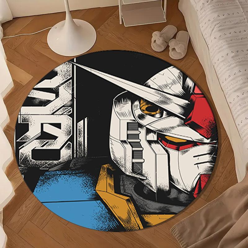 Robotic Warrior Design Round Rug for Livingroom,Bedroom, Palyroom, Chair Rug, Area rug, Circle Carpet, Large Size Fan Christmas gift