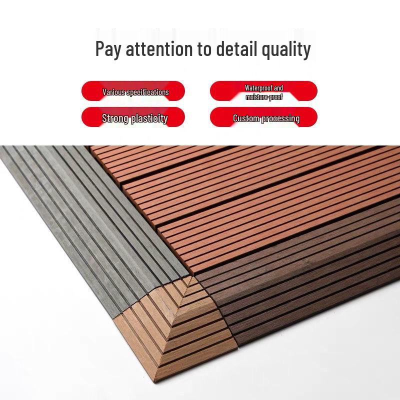 Außen-Holz-Kunststoff-Verbundstoff Terrassenbelag, Selbstverlegend & Korrosionsbeständig für Balkon- & Hofsanierung