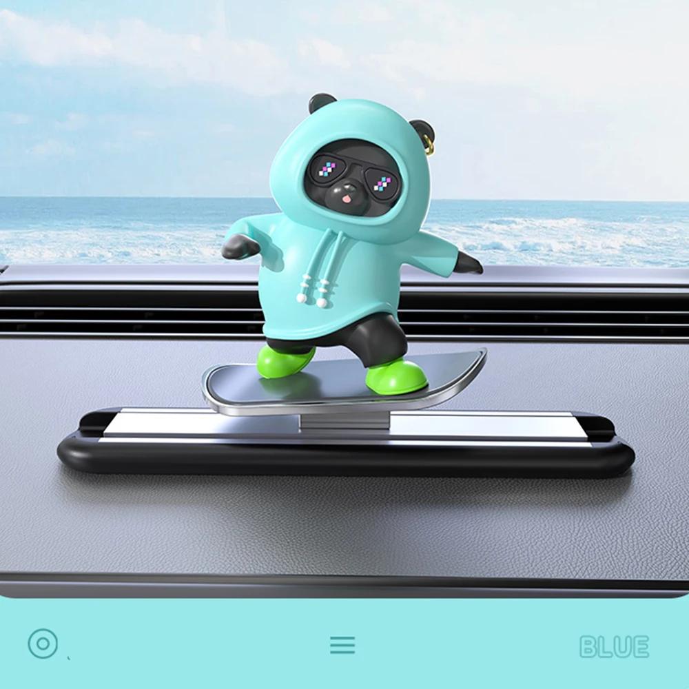 Upgraded Parking Number Plates Car Center Console Ornaments Mini Sliding Bear Car Decoration Interior Car Accessories