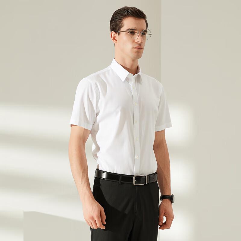 YOUNGOR Men's Summer Business Casual Short Sleeve Shirt