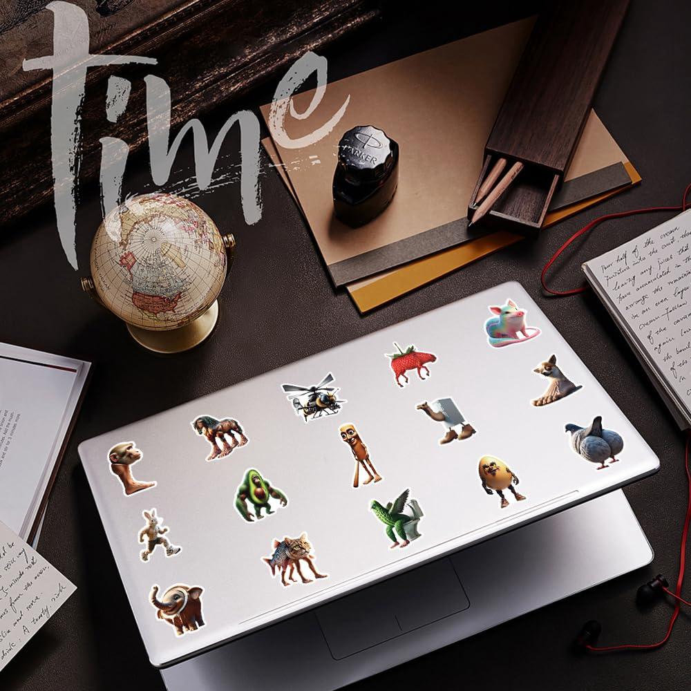 100/50PCS AI Abstract Brainrot Abstract Stickers Fun Tung Tung Sahur Italian Brainrot Graffiti Decals DIY Scrapbook Laptop Bike