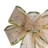 1pcs Christmas Decorative Bows Imitation Hemp Hand Crafted Ribbon Christmas Bow Knot Ornament for