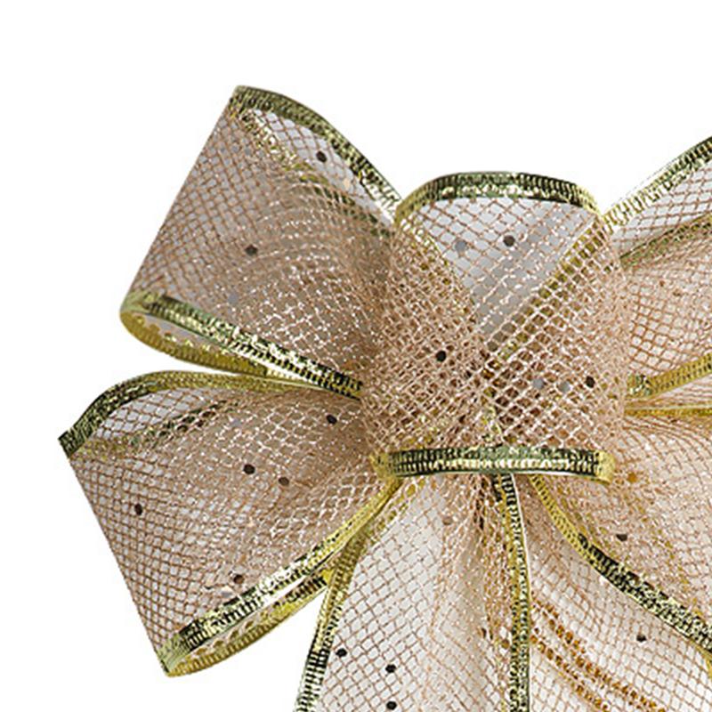 1pcs Christmas Decorative Bows Imitation Hemp Hand Crafted Ribbon Christmas Bow Knot Ornament for