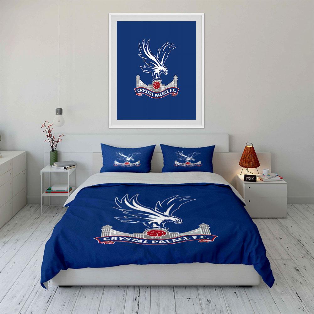 Blue Crystal Palace FC Bedding Bedding Duvet Cover Set Duvet Cover Pillowcases (1 * Duvet Cover 2 * Pillowcases, Without Duvet Insert)