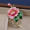 Vintage Peony Brooch Temperament Elegant Painted Design Flower Corsage Pin Versatile Wedding Jewelry Accessories