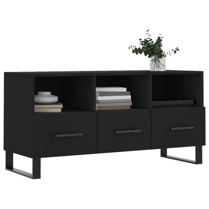 VidaXL Meuble TV noir 102x36x50 cm bois d'ingénierie 829061