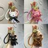Adorable Resin Yarn Bear Keychain Fashionable Bear Doll With Bow For Gifts