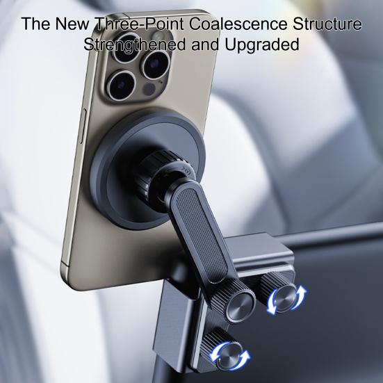Mobile Phone Holder 360-Degree Rotation Magnetic Car Mount Clip-on Phone Mount Ultra-Stable Shock Absorbing Phone Stand for Safe Driving