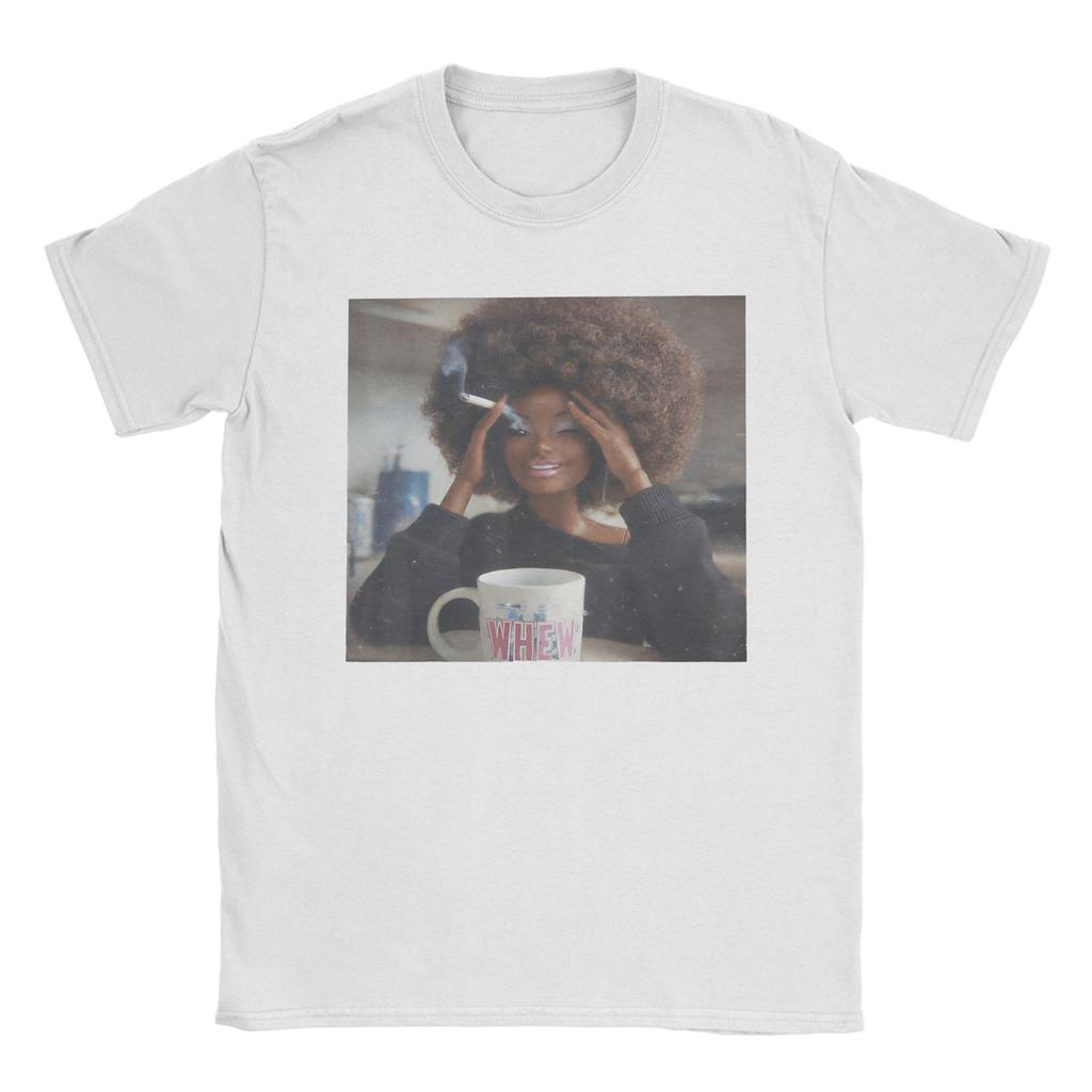 Fun Doll Face Sarcastic Doll Smoking Yk Unisexs T Shirts  Unique Tee Shirt Short Sleeve Round Collar TShirts Pure Cotton 6XL Tops