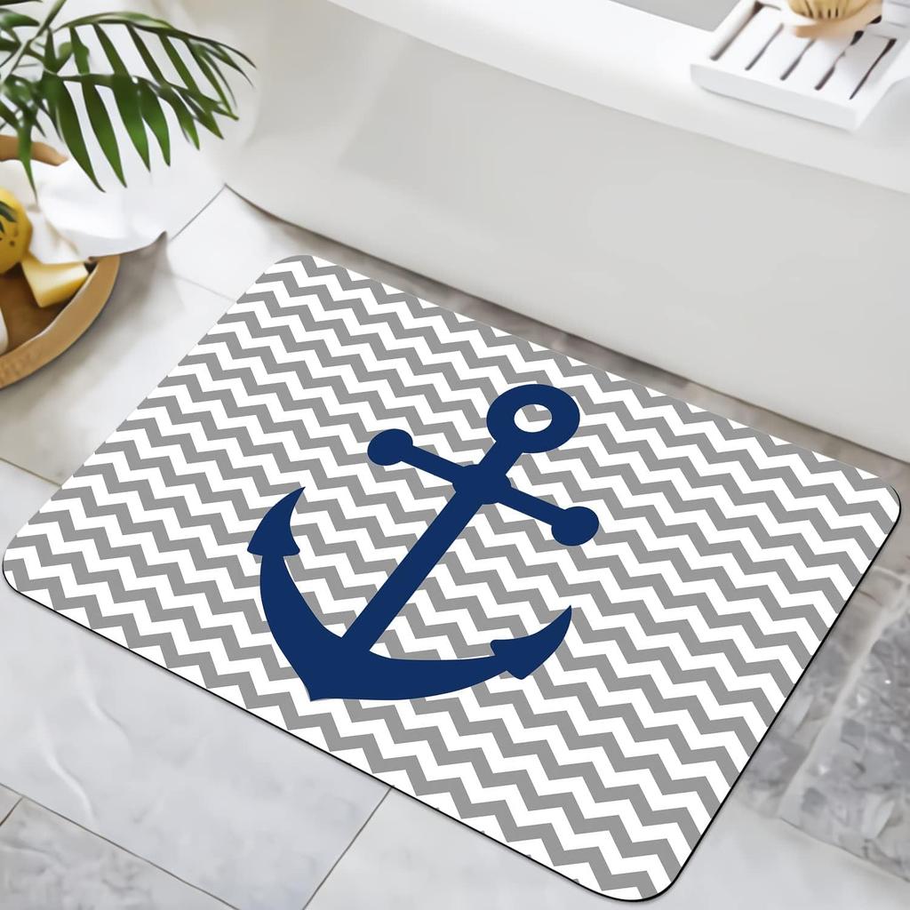 Nautical Decor Carpet Anchor Decor Living Room Rugs Kids Room Decor Sea Adventure Accent Rug Summer Holiday Indoor Floor Mat