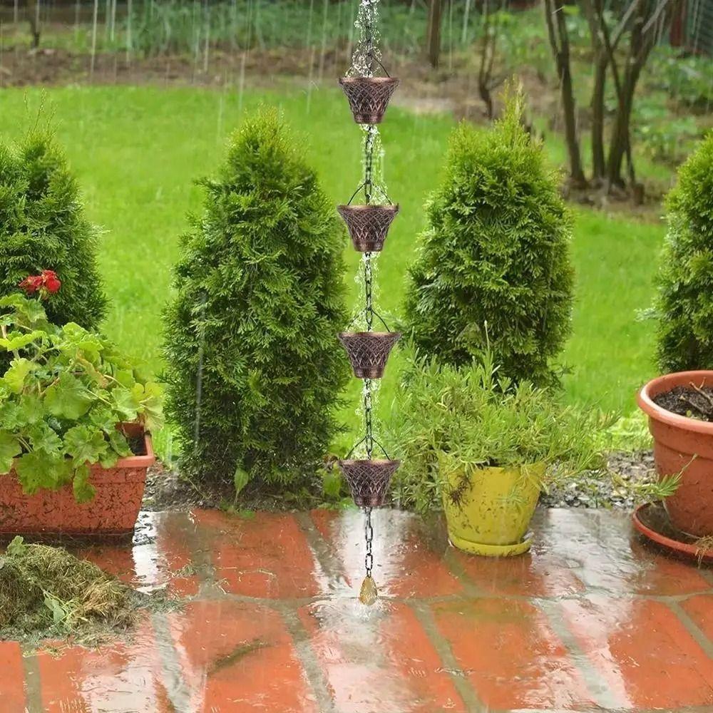Effective Iron Grain Rainwater Chain 2.6-Meter Functional Rain Chain Decorative Downspout Splitter