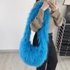 Artificial Wool Women's Furry Shoulder Bag Winter Fashion Ladies Faux Fur Crossbody Bags Large Capacity Female Plush Handbags