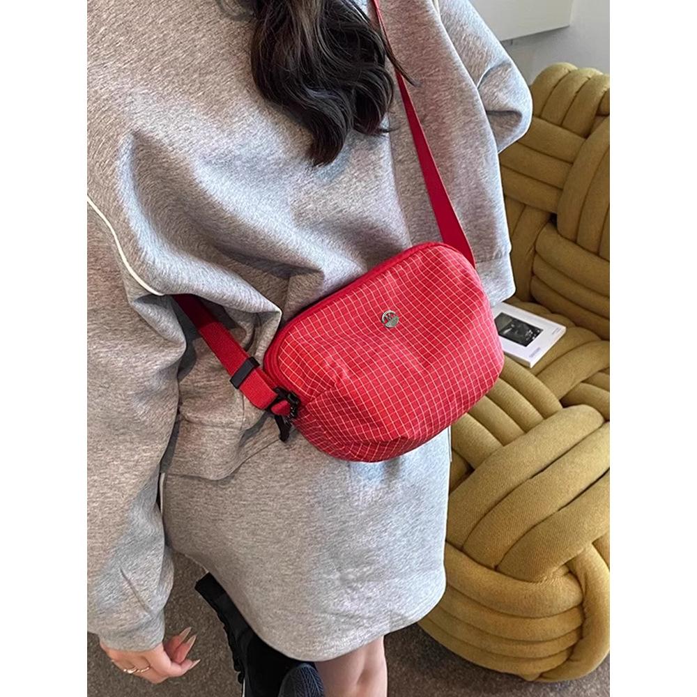 Plaid Nylon Cloth Small Bag 2025 New Fashion Sports Bag Casual Versatile Men's and Women's Lightweight One-shoulder Crossbody Bag