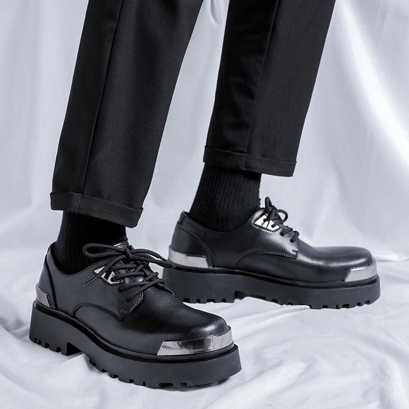 

мужское повседневное платье для вечеринки и банкета, туфли из натуральной кожи, туфли дерби на шнуровке, дизайнерские кроссовки на платформе, обувь для джентльмена 270 чёрный