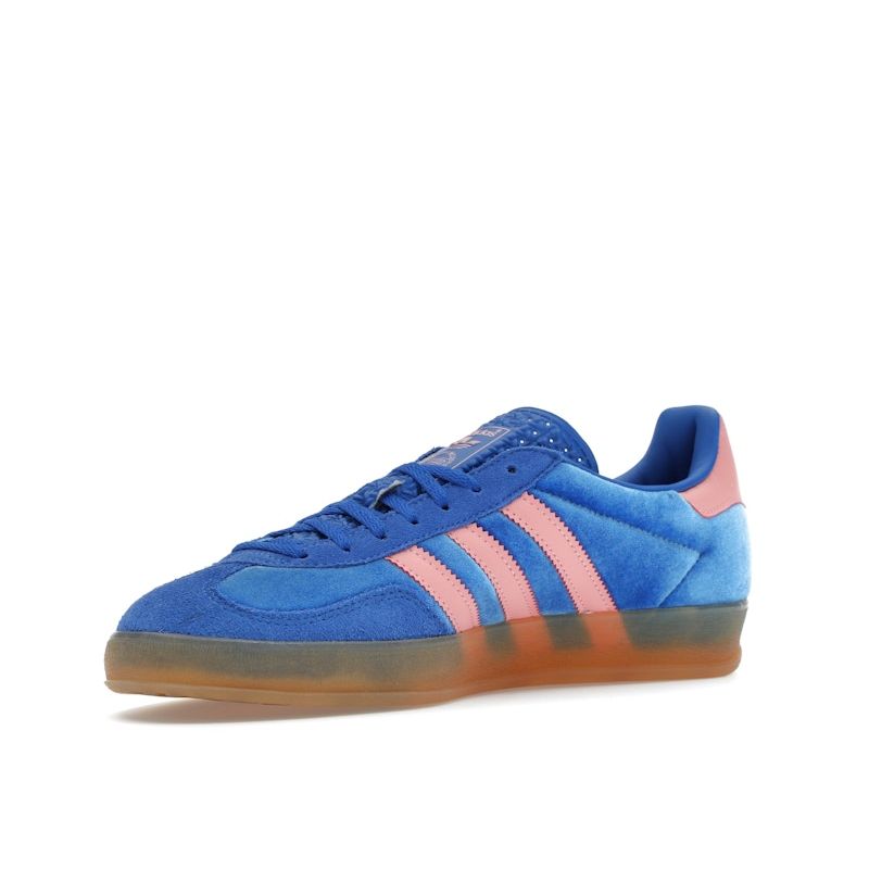 Adidas Sneakers Gazelle Indoor Blu Semi Rosa Velluto Donna Semi-Rosa-Spark Gomma IG6785