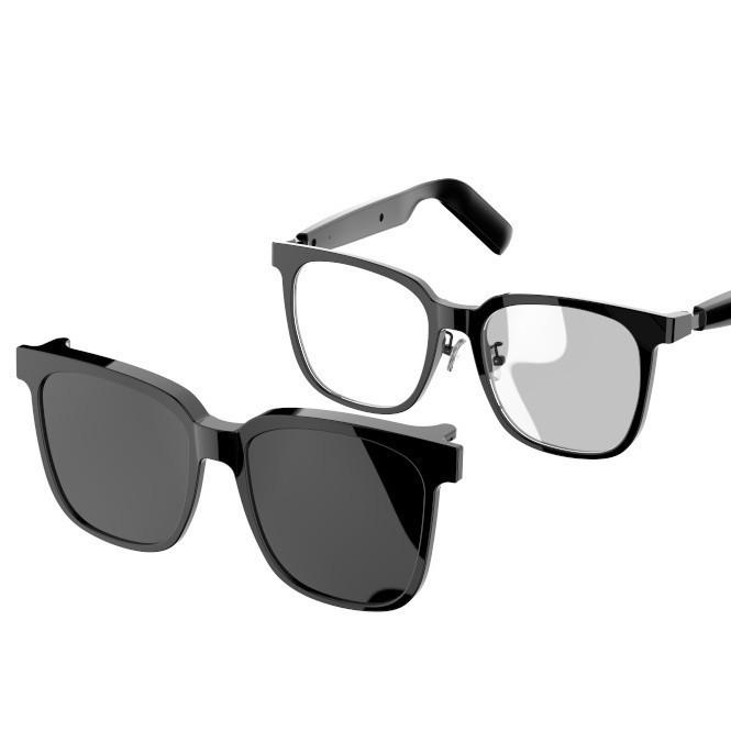 

Умные Bluetooth-очки с откидной магнитной клипсой, линзами для близорукости и защитой от УФ-излучения и синего света чёрный